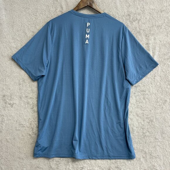 NEW Puma Men's XL Blue Active Tee Polyester Crewneck - Picture 3 of 9